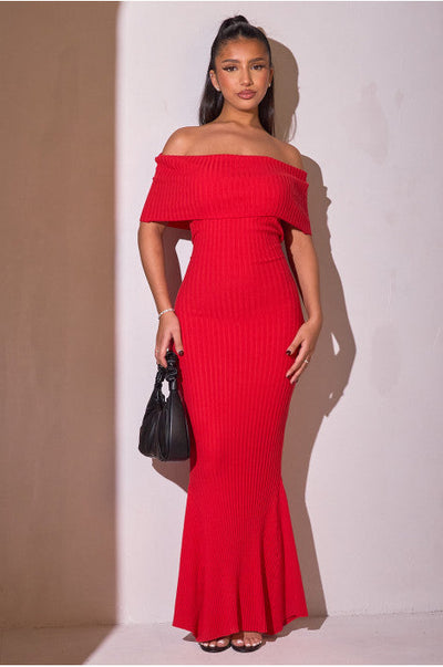 Vestido de cuello Bardot